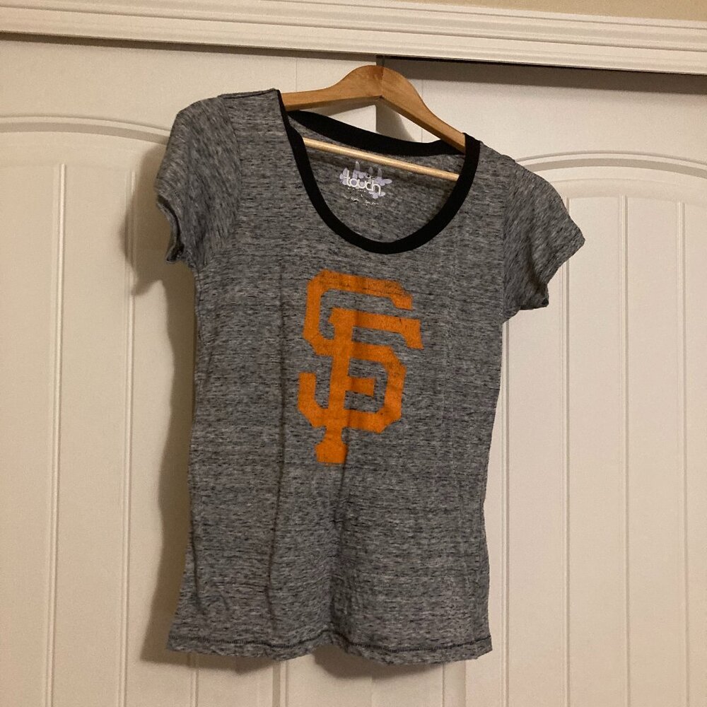 San Francisco Giants T Shirt Womens Large Marled Gray Touch By Alyssa Milano